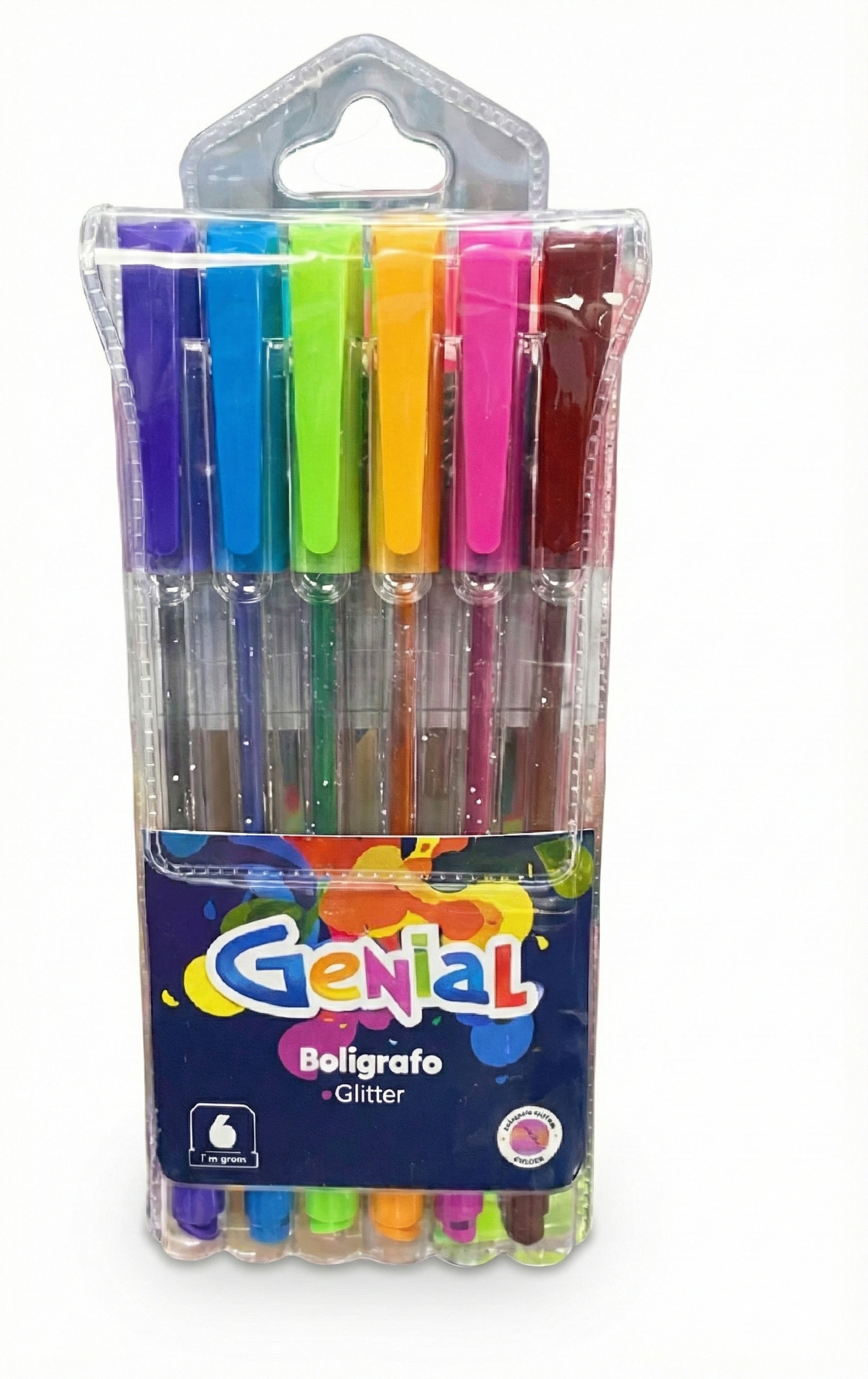 Genial Bolígrafo Glitter 6 colores