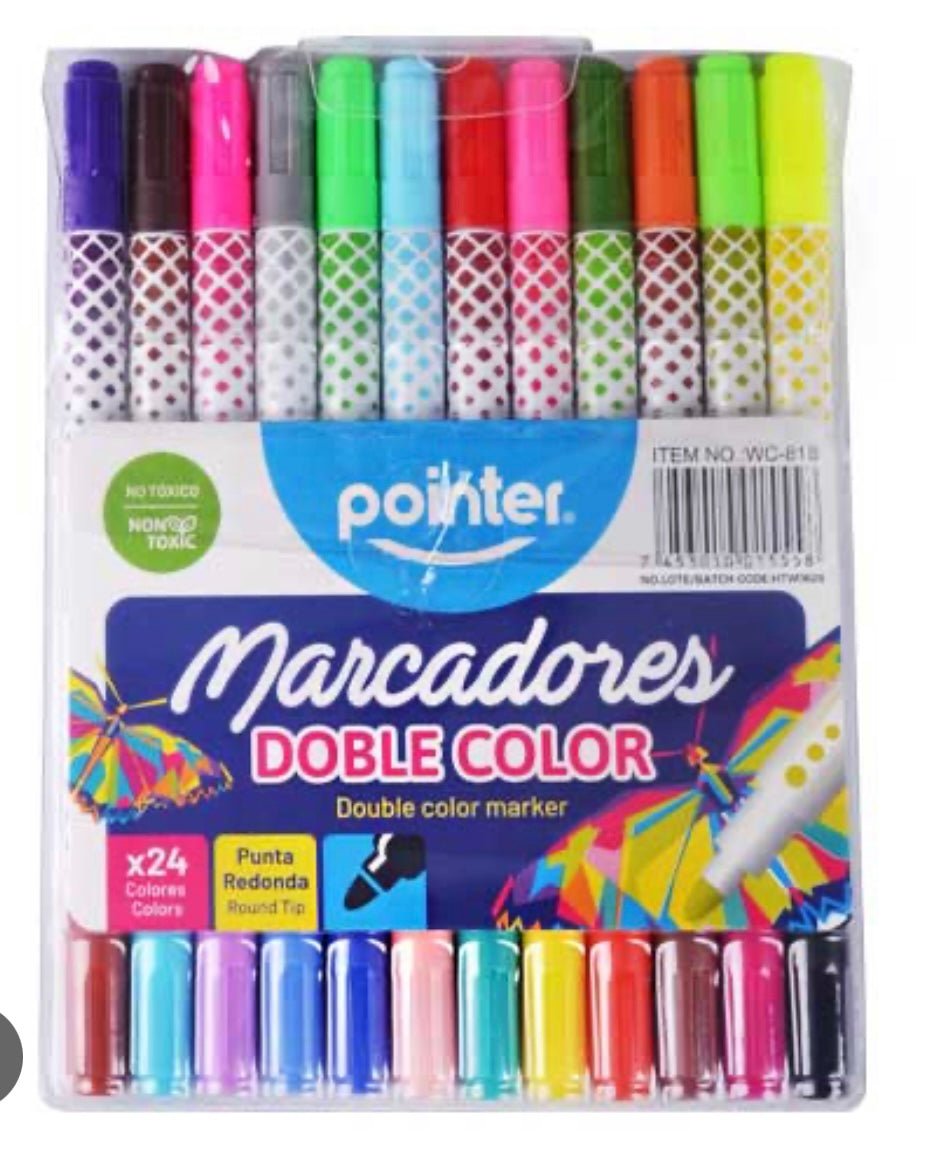 Marcadores Pointer Doble Color