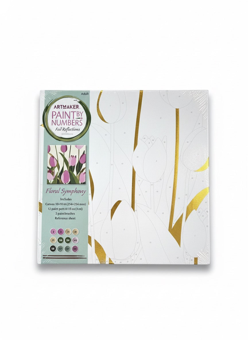Lienzo "Floral Symphony" - Paint by Numbers Foil Reflections