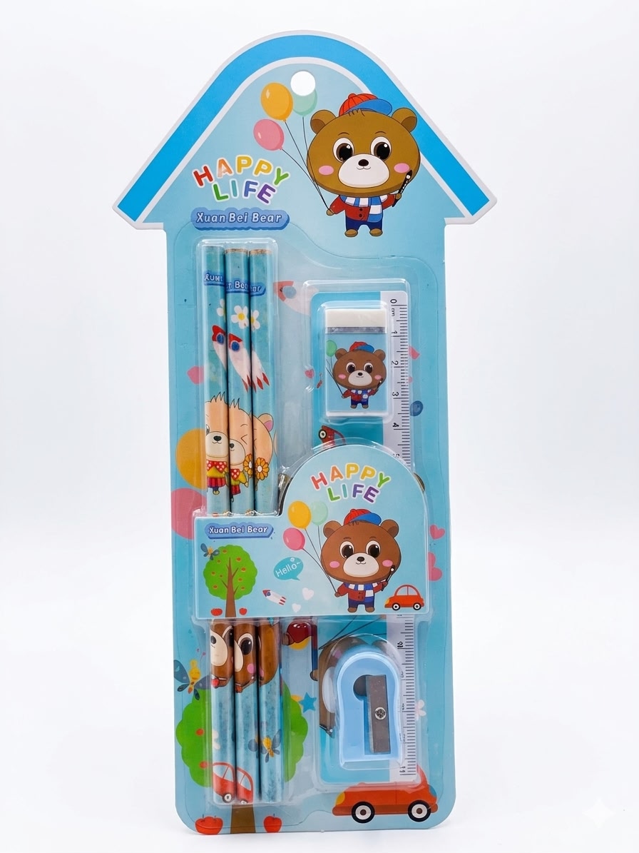 Set Borrador y Sacapunta Happy Life